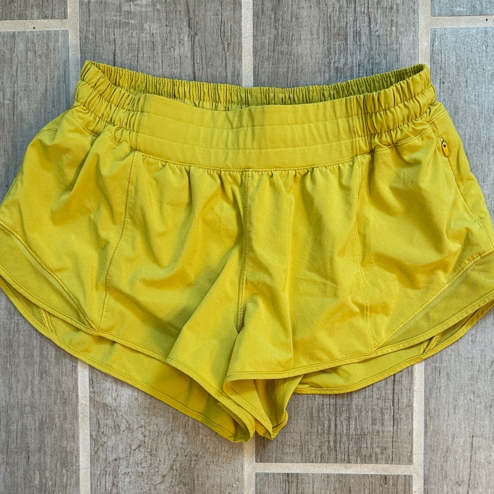 Lululemon Athletica Yellow Hottie Hot Athletic Shorts